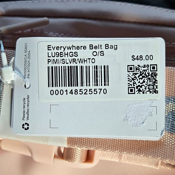 NWT Lululemon Everywhere Beltbag 1L *Wordmark - Pink Mist/Silver/White Opal - Picture 7 of 7